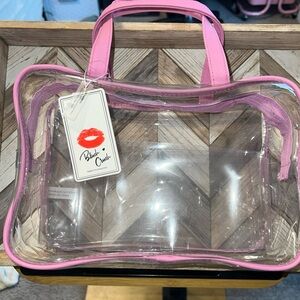 Blush Crush Clear Pink XL Tote Travel Bag with Handles